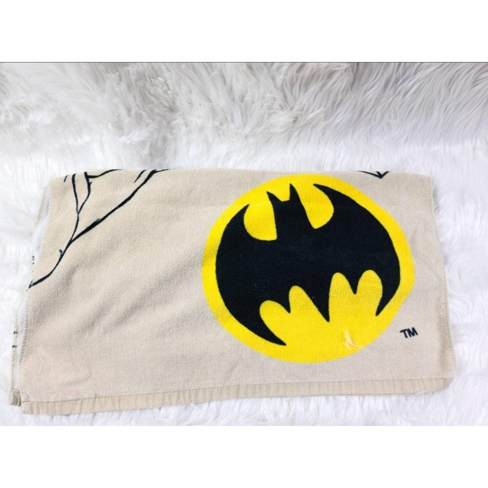 1980s Batman Bath Beach Towel Batwave 55x28 100% Cotton - DC Comics Nerd
